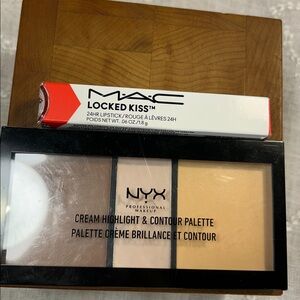 NWT MAC lipstick in gutsy, and NYX contour pallet